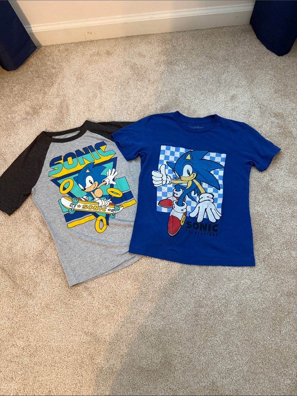jumping beans Sonic Graphic Tees - Blue & Gray